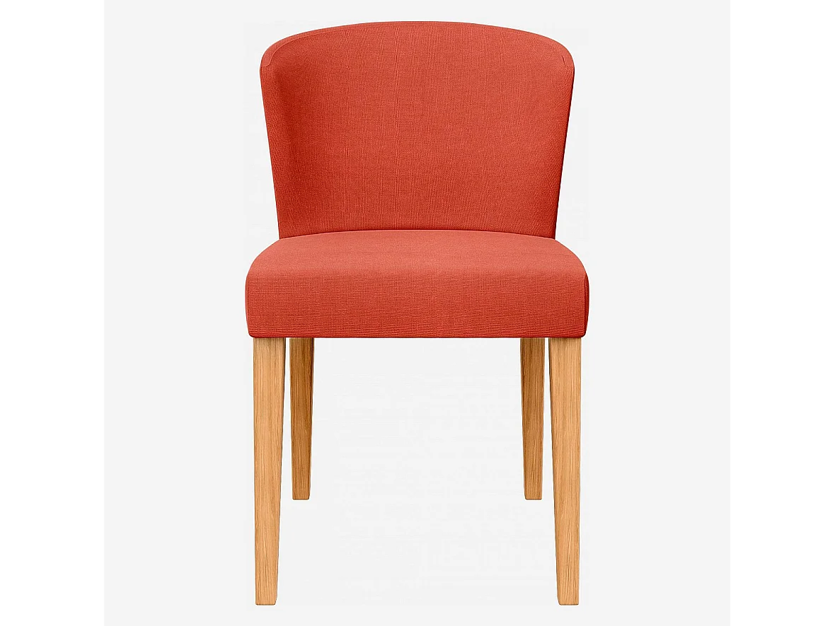 Habitat - Lot de 2 chaises en tissu - Orange - Pieds chêne - Valentina