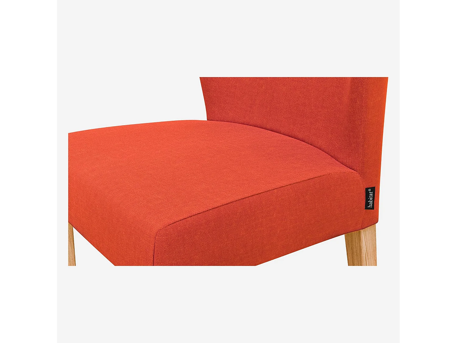 Habitat - Lot de 2 chaises en tissu - Orange - Pieds chêne - Valentina