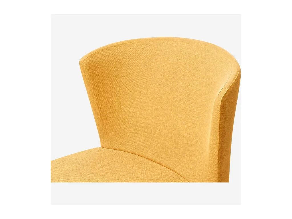 Habitat - Lot de 2 chaises en tissu - Jaune - Pieds chêne - Valentina