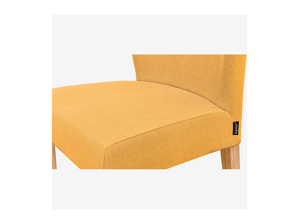 Habitat - Lot de 2 chaises en tissu - Jaune - Pieds chêne - Valentina