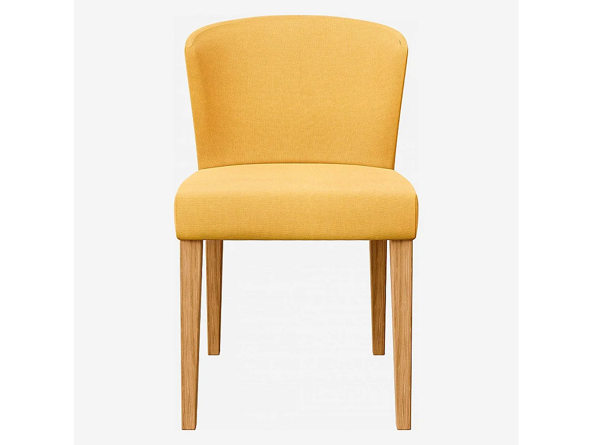 Lot de 2 chaises en tissu et chêne massif - Jaune