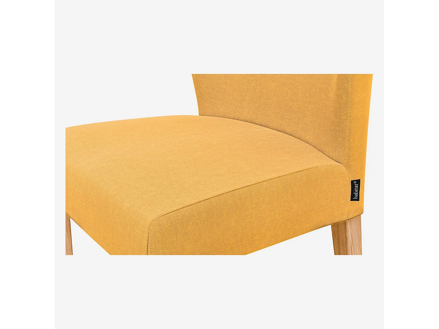 Lot de 2 chaises en tissu et chêne massif - Jaune