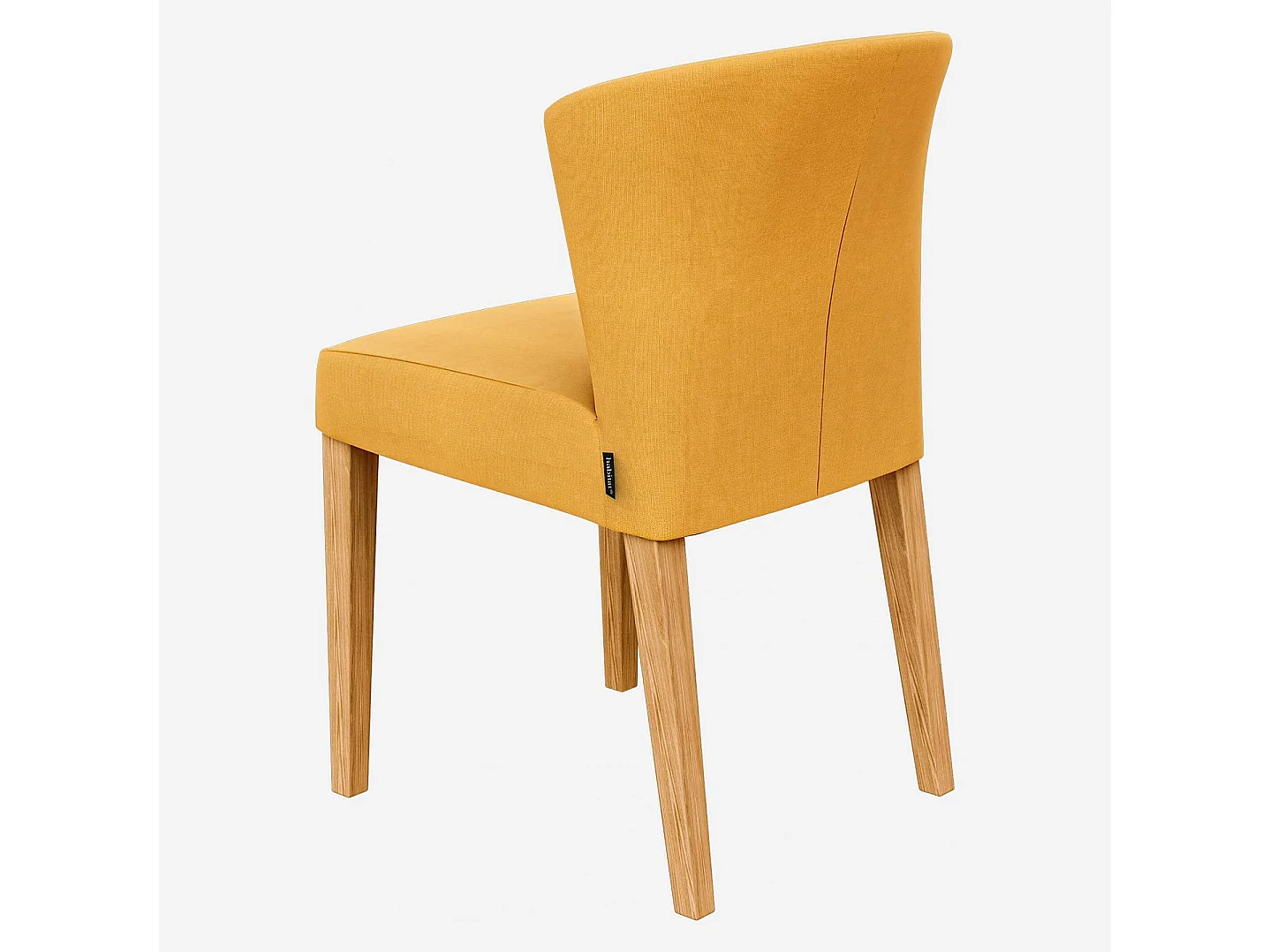 Lot de 2 chaises en tissu et chêne massif - Jaune