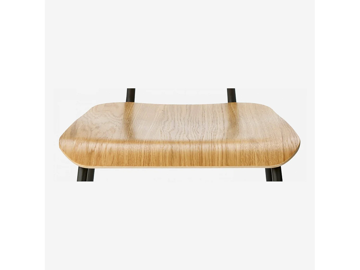 Chaise en chêne et pieds en acier laqué - Anthracite