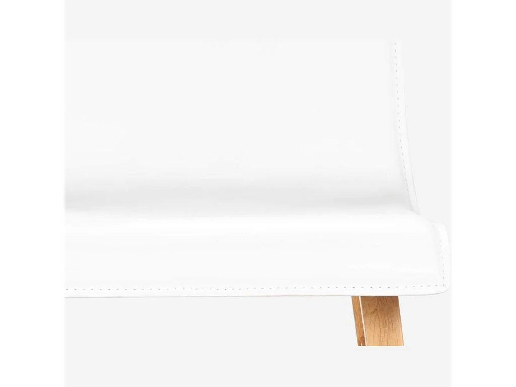 Habitat - Chaise en cuir blanc et pieds en chêne - Ply III