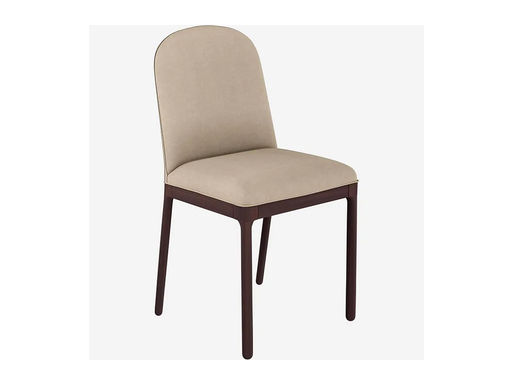 Habitat - Chaise en tissu et pieds en noyer - Grege (Lot de 2) - Bet