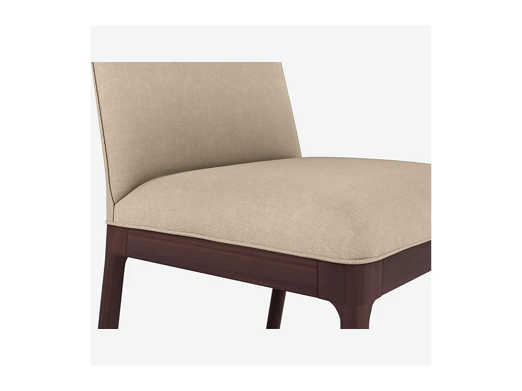 Habitat - Chaise en tissu et pieds en noyer - Grege (Lot de 2) - Bet