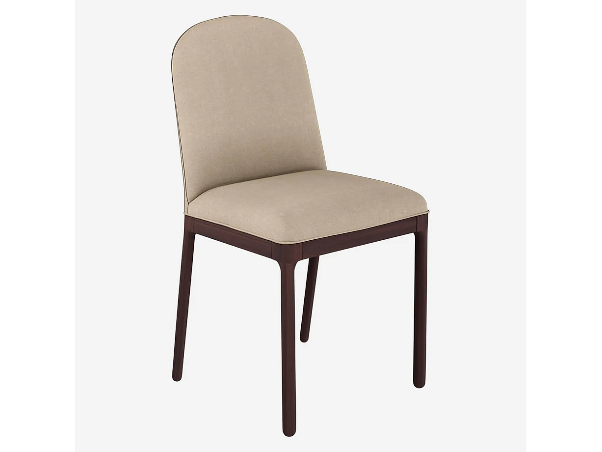 Habitat - Chaise en tissu et pieds en noyer - Grege (Lot de 2) - Bet