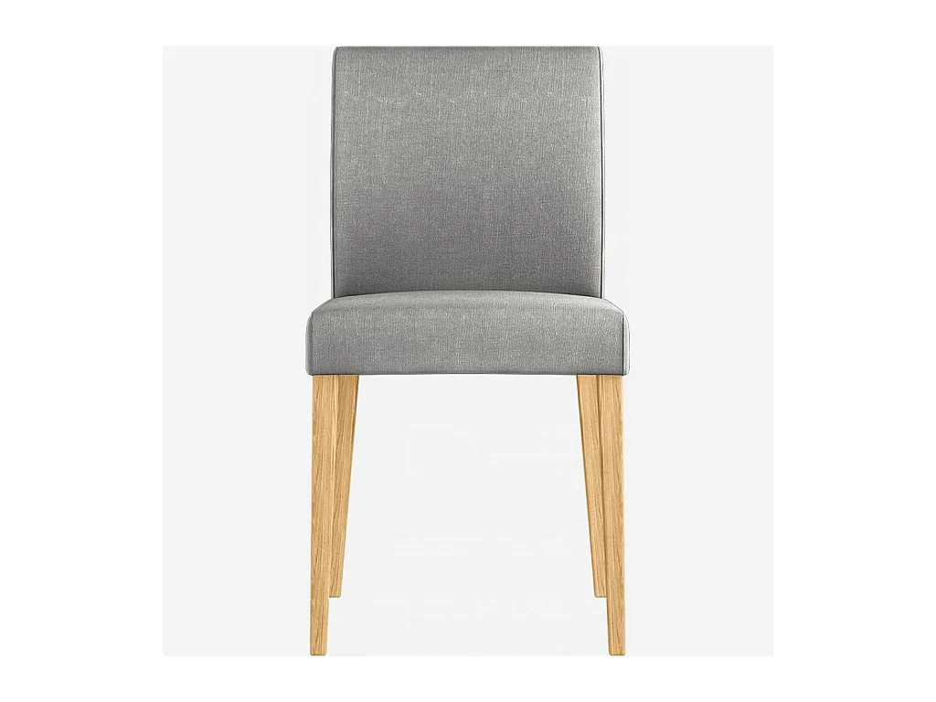 Habitat - Chaise en tissu et pieds en frêne - Gris (Lot de 2) - Eleonora