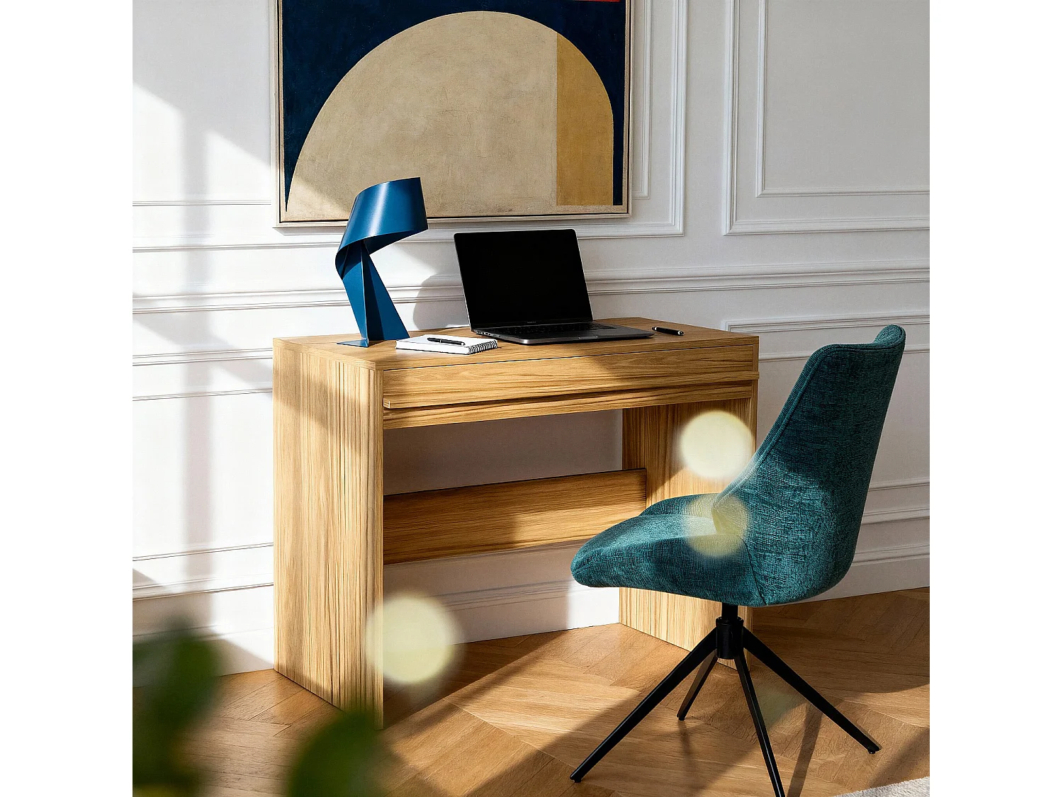Habitat - Édition limitée - Lampe de table en métal - 35 cm - Bleu Pacifique - Design by Claire Norcross - Ribbon