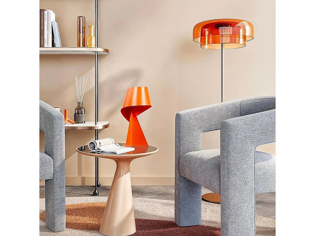 Habitat - Édition limitée - Lampe de table en métal - 35 cm - Orange Tangerine - Design by Claire Norcross - Ribbon