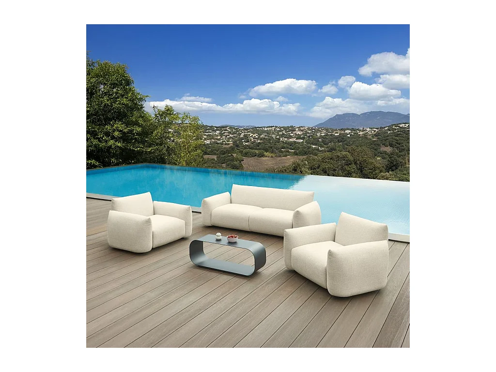 Habitat - Fauteuil de jardin en tissu imperméable - Crème - Icapui