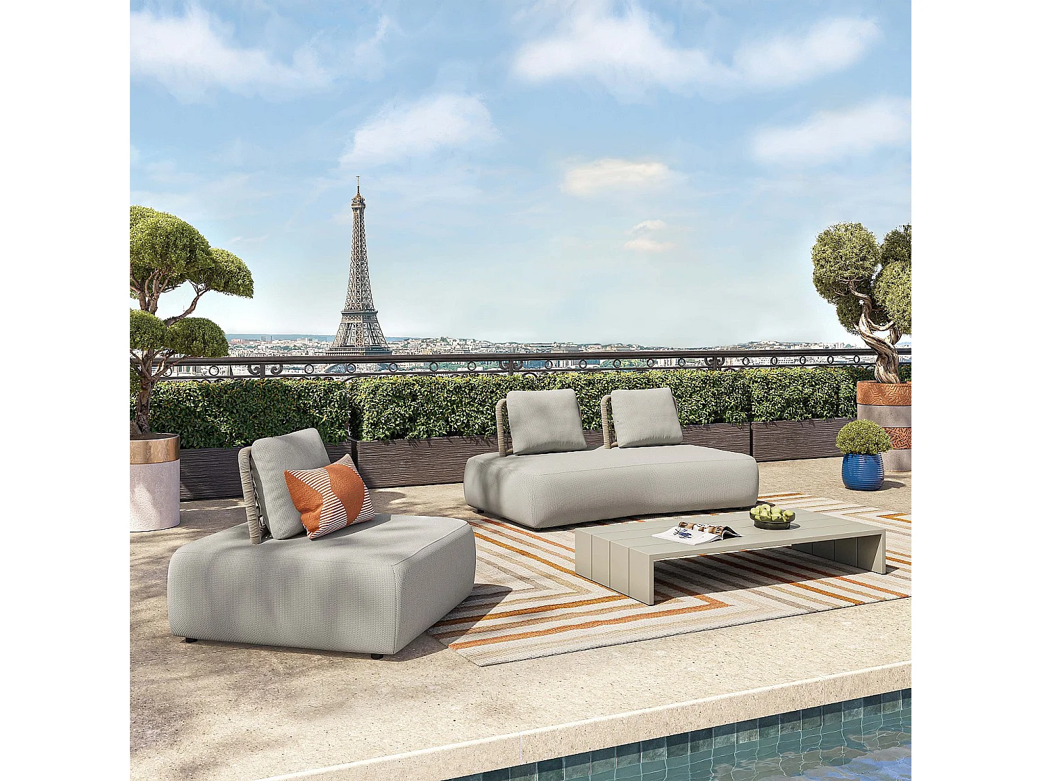 Habitat - Fauteuil de jardin en tissu imperméable - Beige muscade - Maraba