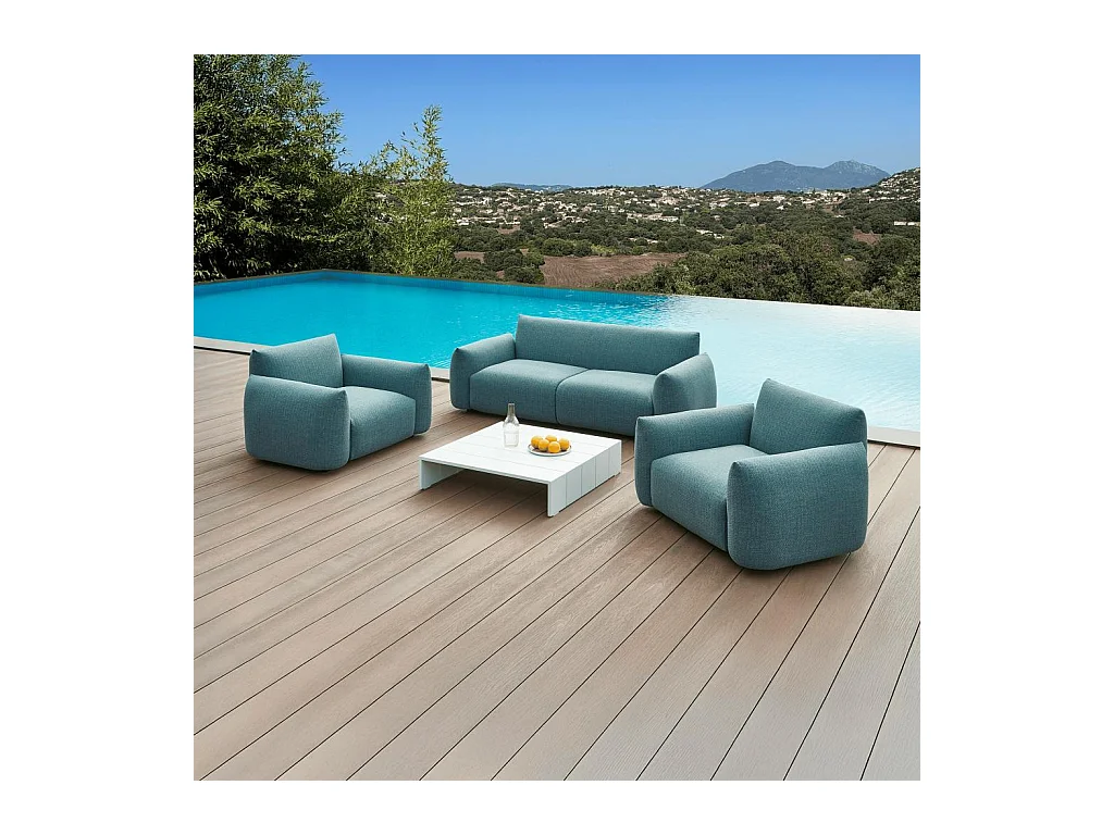 Habitat - Fauteuil de jardin en tissu imperméable - Bleu canard - Icapui