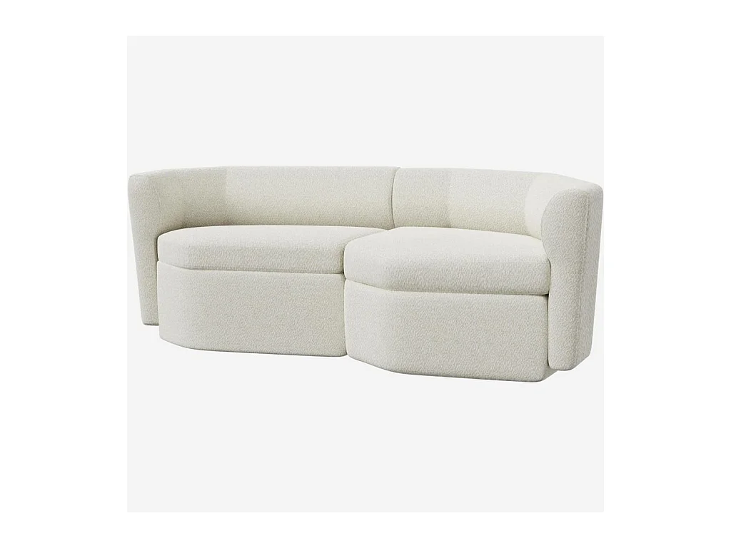 Habitat - Canapé modulable d'angle droit en tissu - Blanc albâtre - Umberto