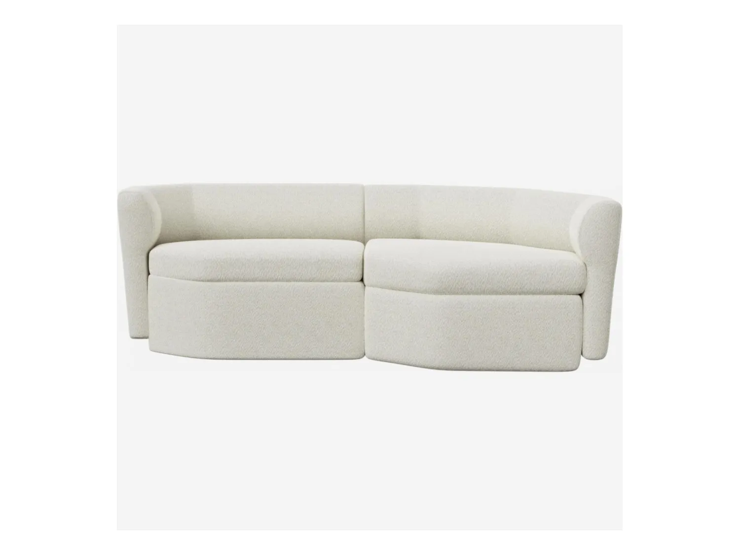 Habitat - Canapé modulable 2 places avec angle droit en tissu - Blanc albâtre - Umberto