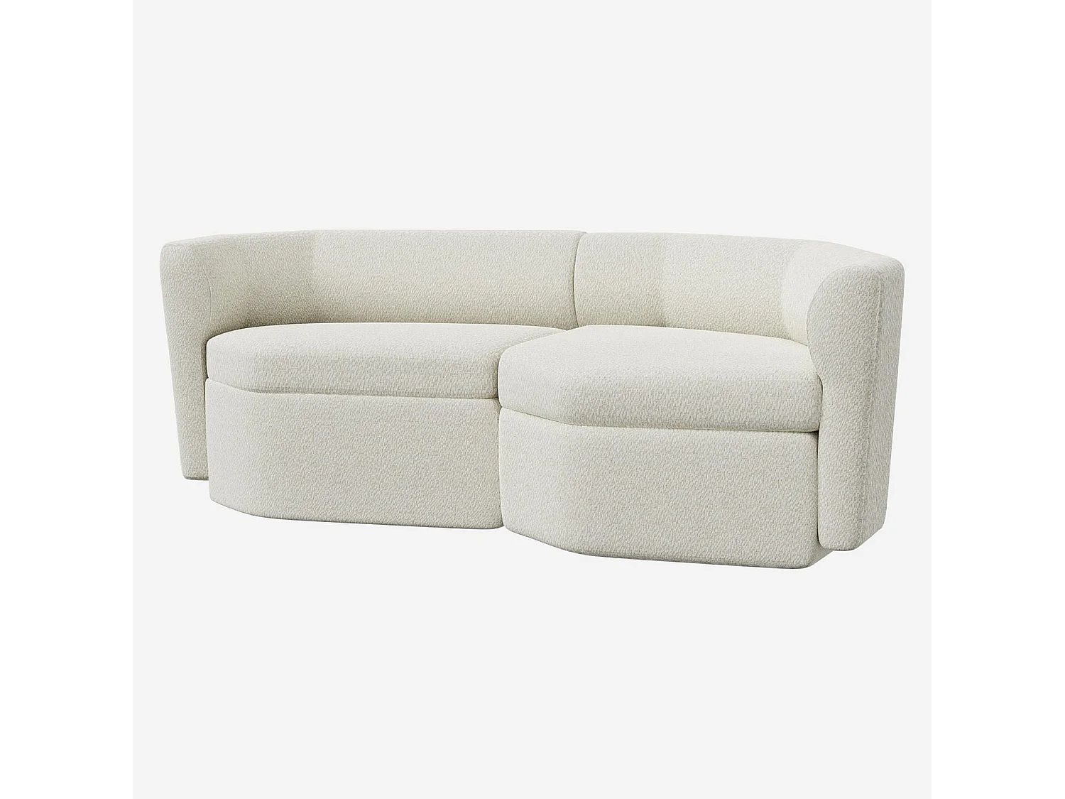 Habitat - Canapé modulable d'angle droit en tissu - Blanc albâtre - Umberto