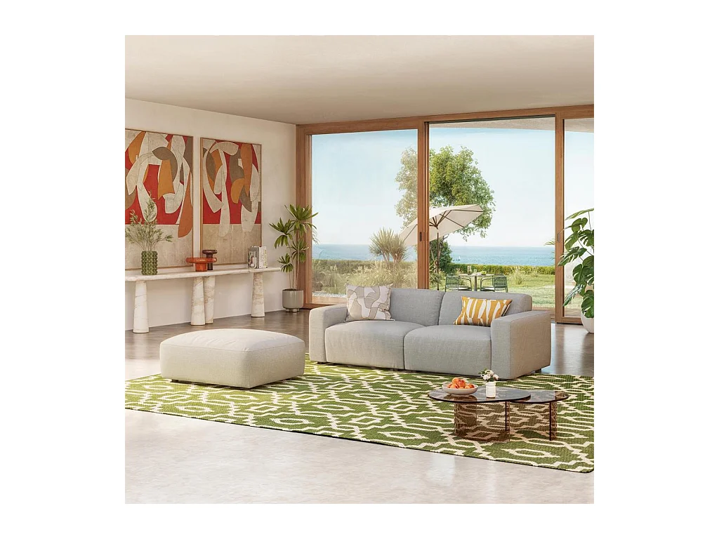 Habitat - Canapé d'angle modulable en tissu - Gris perle - Cremi