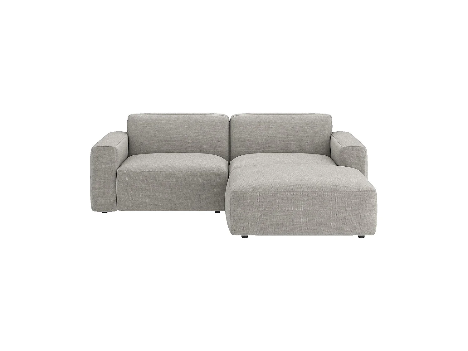 Habitat - Canapé 3 places en tissu avec repose-pieds - Gris perle - Cremi