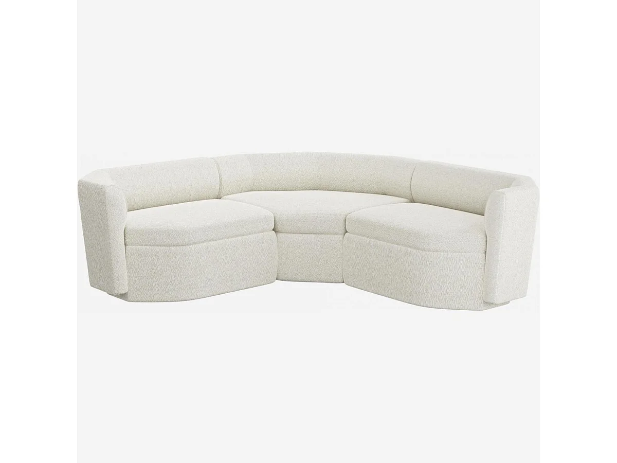 Habitat - Grand canapé modulable d'angle symétrique en tissu - Blanc albâtre - Umberto