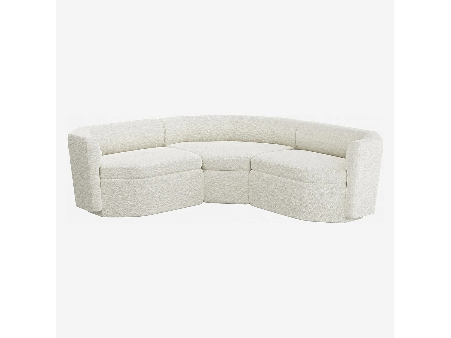 Habitat - Grand canapé modulable d'angle symétrique en tissu - Blanc albâtre - Umberto