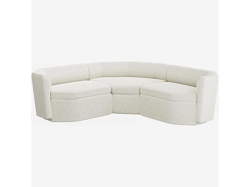 Habitat - Grand canapé modulable d'angle symétrique en tissu - Blanc albâtre - Umberto