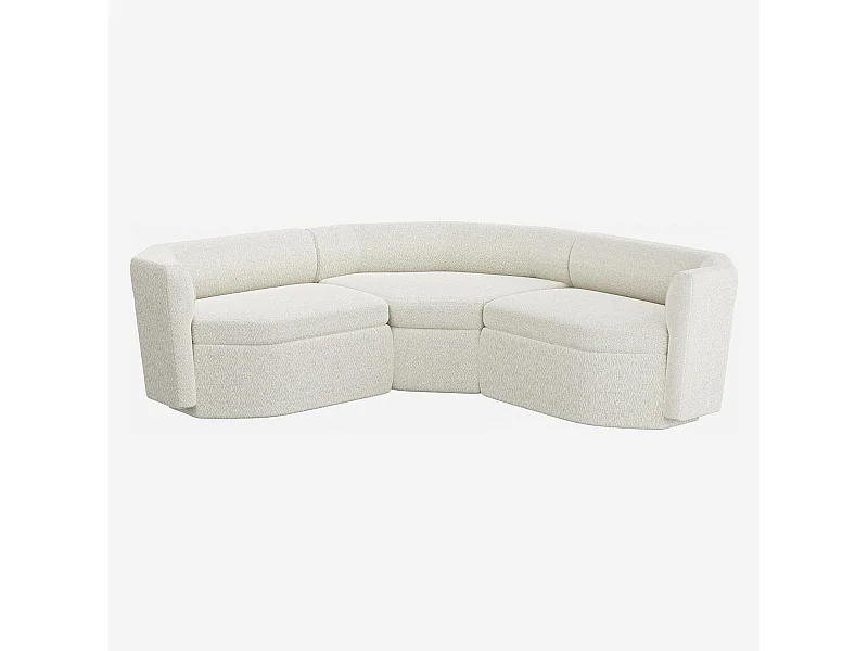 Habitat - Grand canapé modulable d'angle symétrique en tissu - Blanc albâtre - Umberto