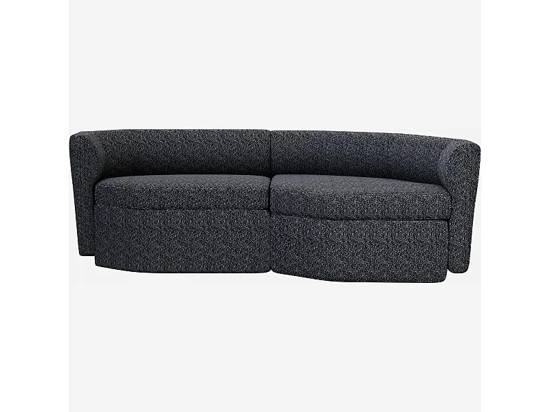 Habitat - Canapé modulable d'angle droit en tissu - Noir obsidienne - Umberto