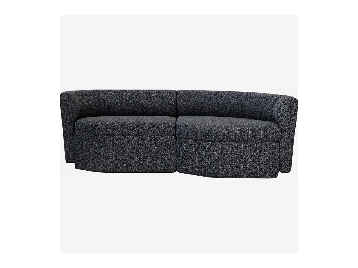 Habitat - Canapé modulable d'angle droit en tissu - Noir obsidienne - Umberto