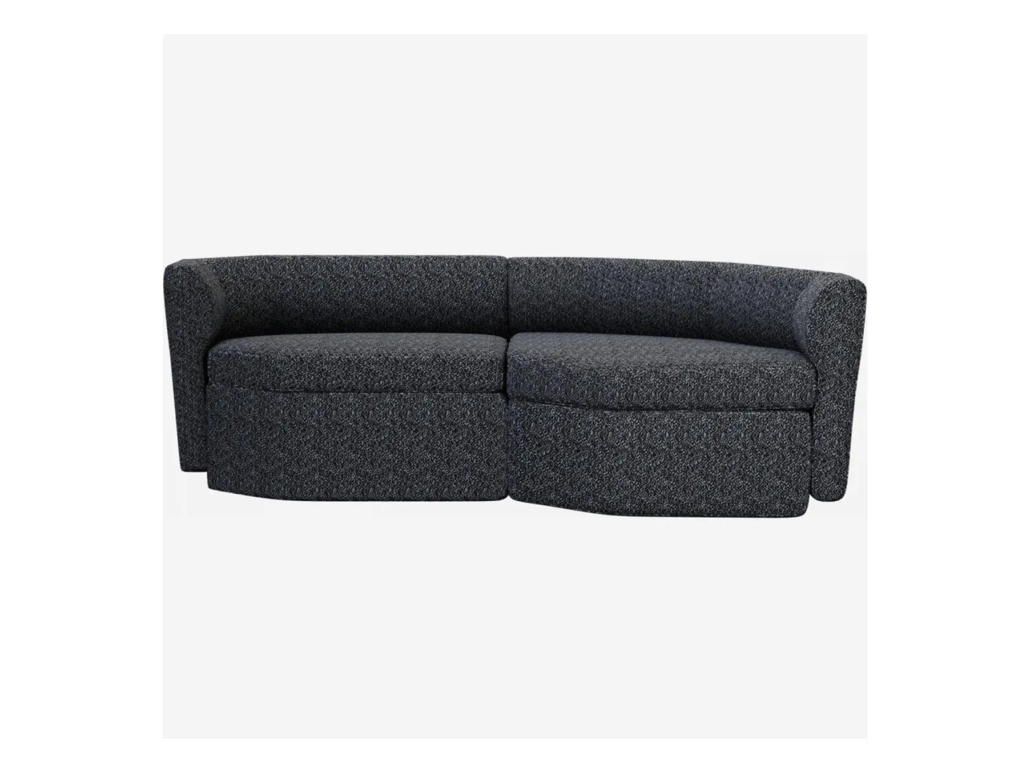 Habitat - Canapé modulable 2 places avec angle droit en tissu - Noir obsidienne - Umberto