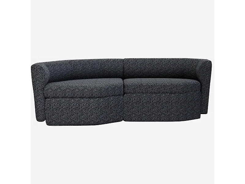 Habitat - Canapé modulable d'angle gauche en tissu - Noir obsidienne - Umberto