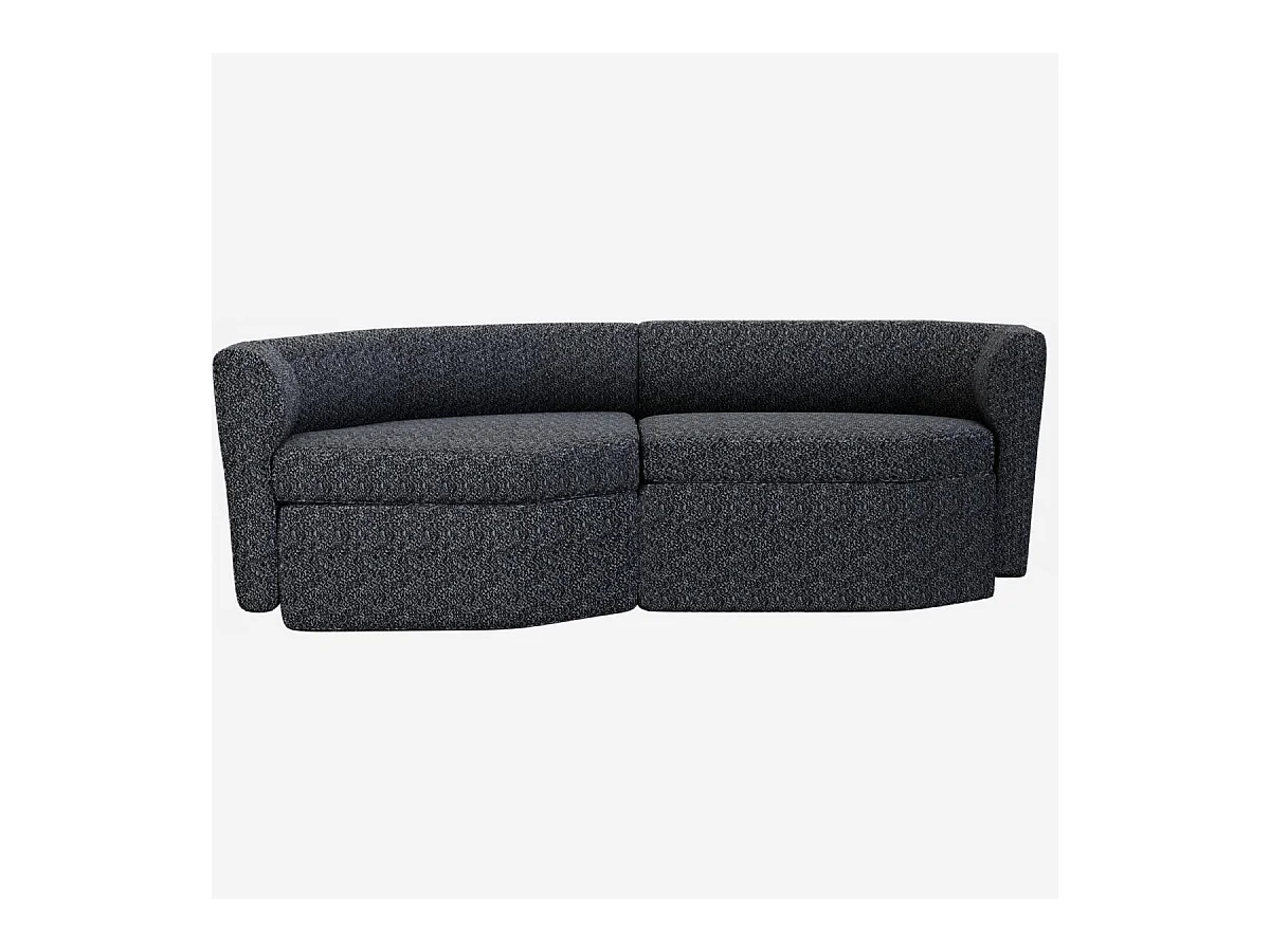 Habitat - Canapé modulable d'angle gauche en tissu - Noir obsidienne - Umberto