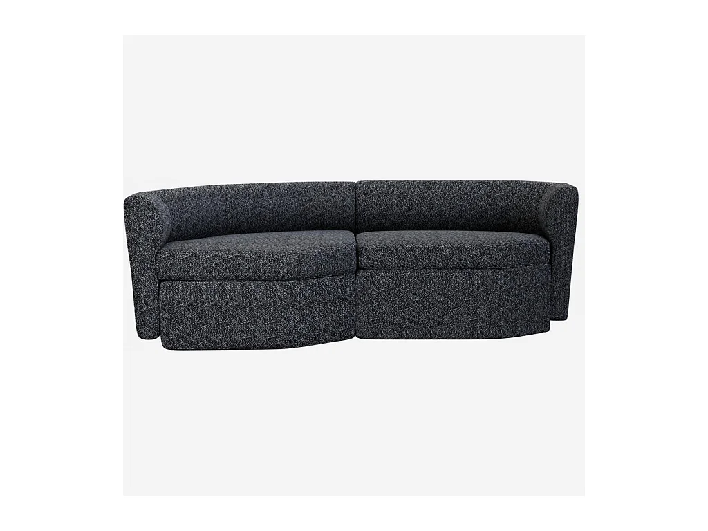 Habitat - Canapé modulable d'angle gauche en tissu - Noir obsidienne - Umberto