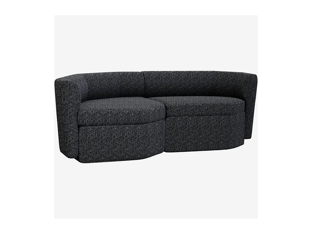 Habitat - Canapé modulable d'angle gauche en tissu - Noir obsidienne - Umberto