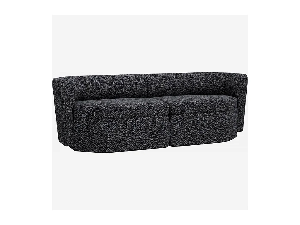 Habitat - Canapé modulable 2 places en tissu - Noir obsidienne - Umberto