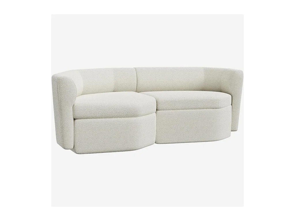 Habitat - Canapé modulable d'angle gauche en tissu - Blanc albâtre - Umberto