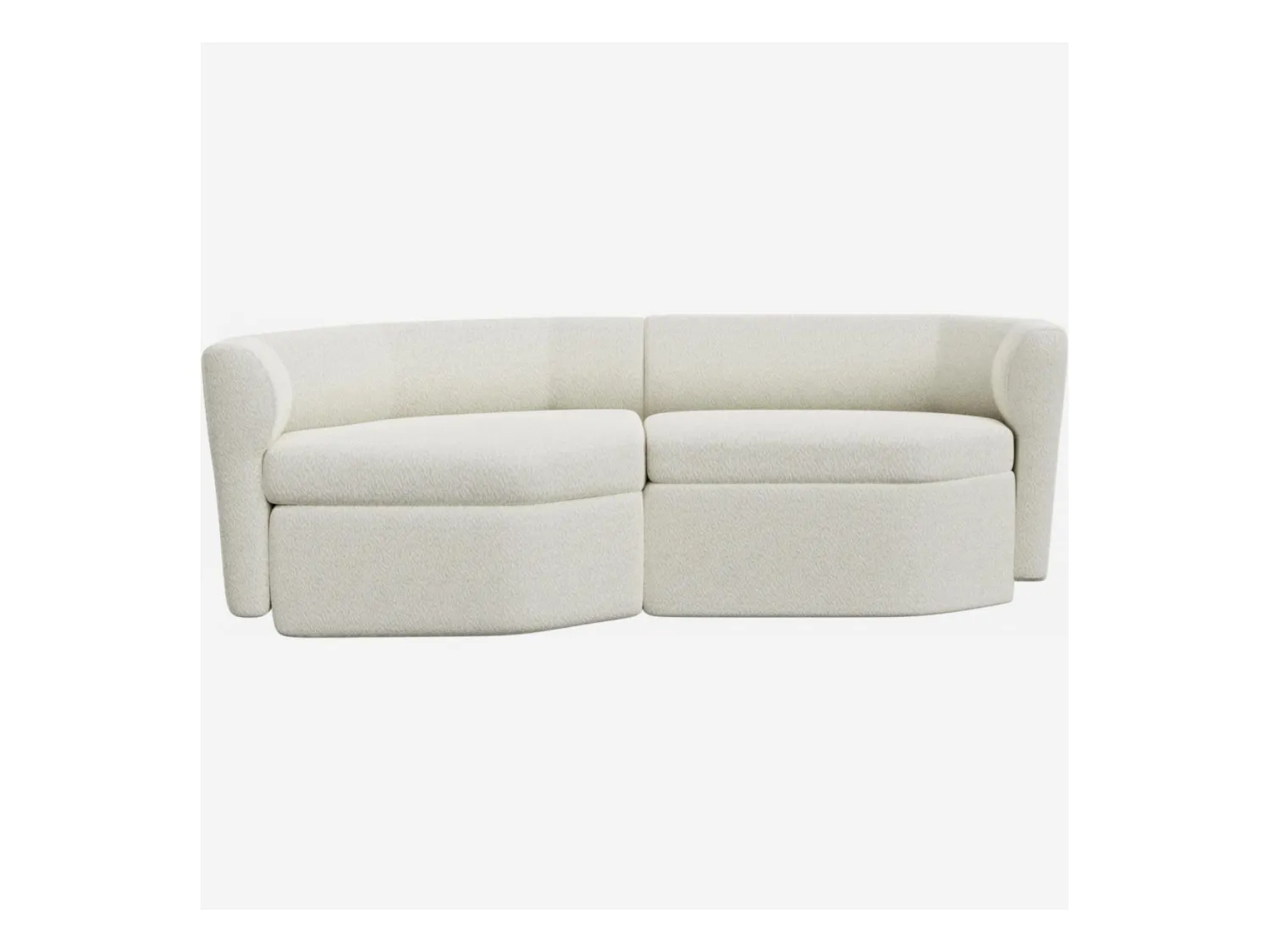 Habitat - Canapé modulable 2 places avec angle gauche en tissu - Blanc albâtre - Umberto