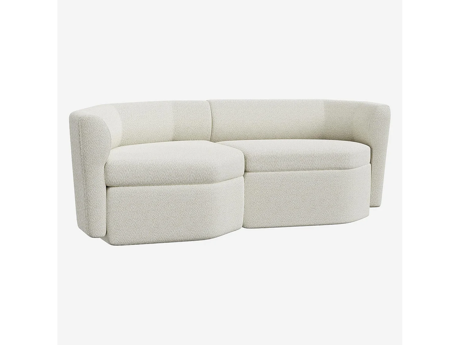 Habitat - Canapé modulable d'angle gauche en tissu - Blanc albâtre - Umberto