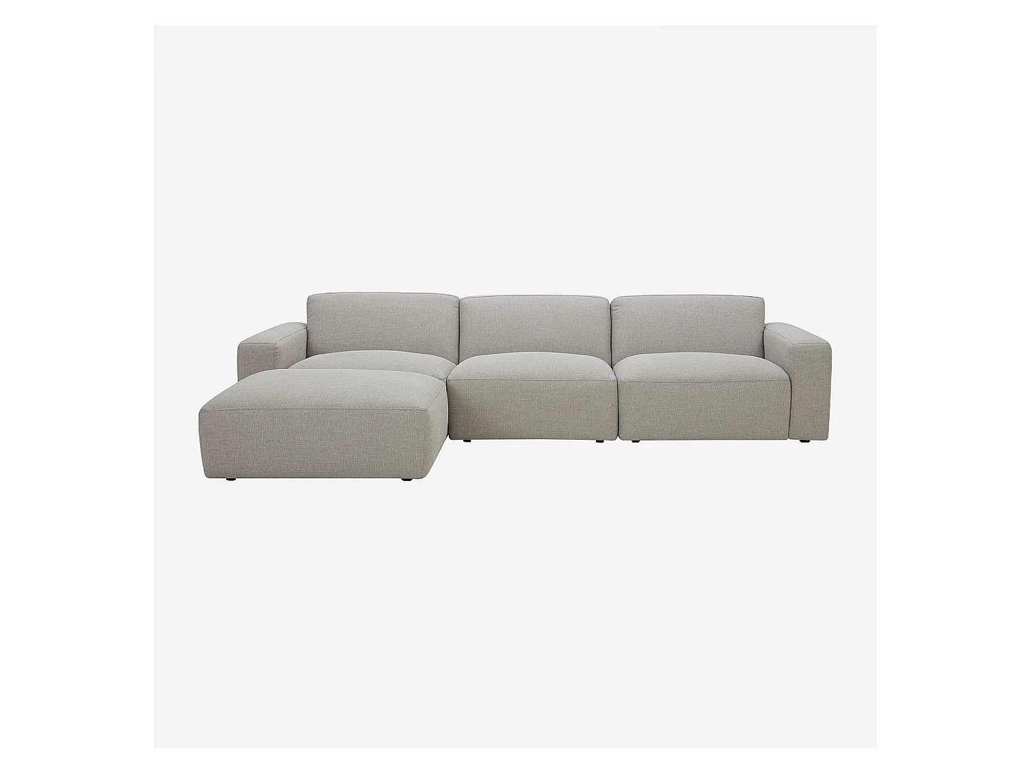 Habitat - Grand canapé d'angle modulable en tissu - Gris perle CREMI