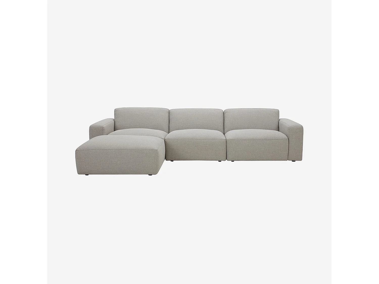 Habitat - Grand canapé d'angle modulable en tissu - Gris perle CREMI