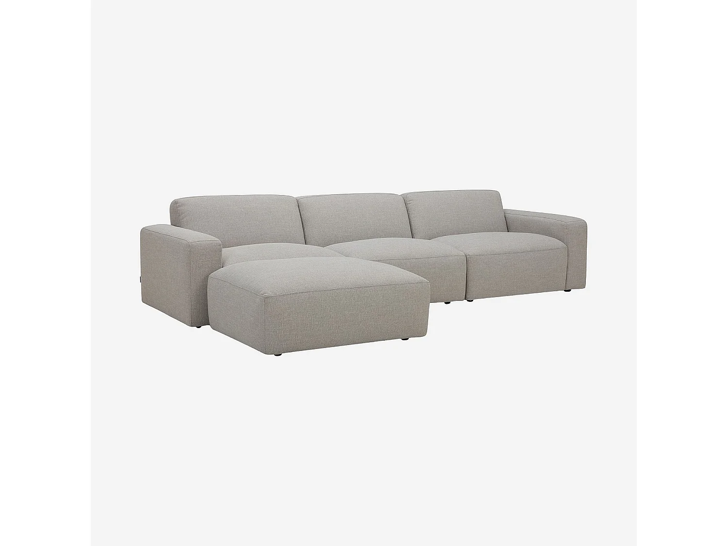 Habitat - Grand canapé d'angle modulable en tissu - Gris perle CREMI