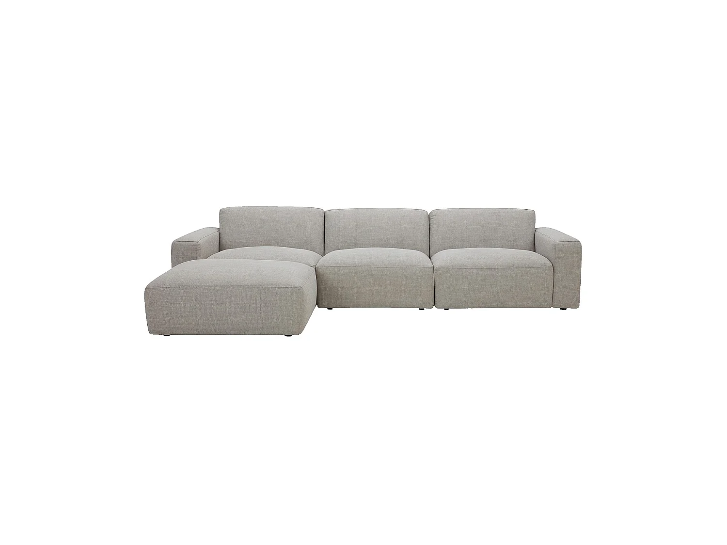 Habitat - Canapé 4 places modulable en tissu avec repose-pieds - Gris perle - Cremi