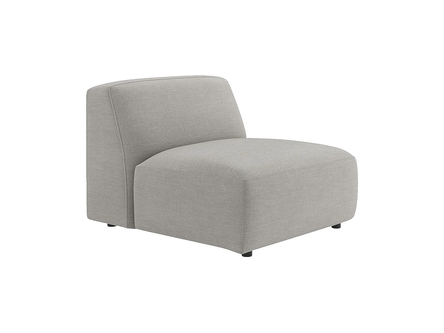 Habitat - Canapé 4 places modulable en tissu avec repose-pieds - Gris perle - Cremi