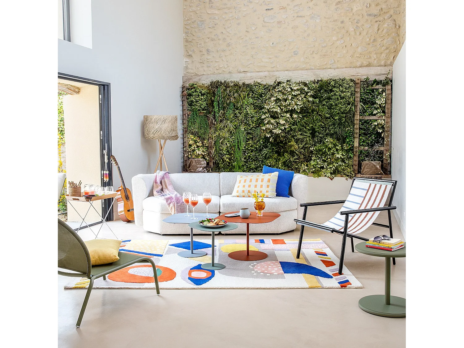 Habitat - Canapé modulable 2 places en tissu - Blanc albâtre - Umberto