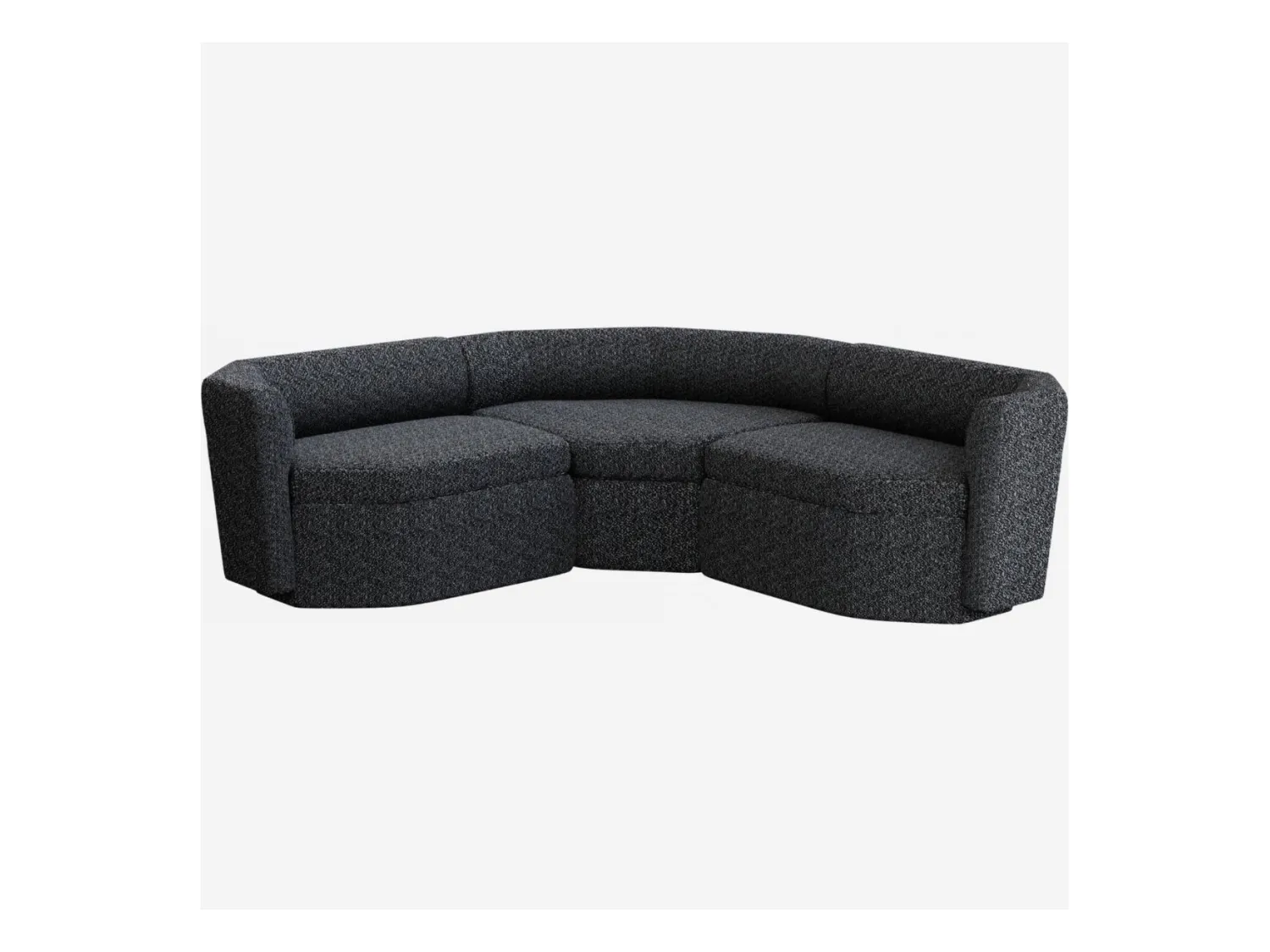 Habitat - Canapé modulable 3 places en tissu - Noir obsidienne - Umberto