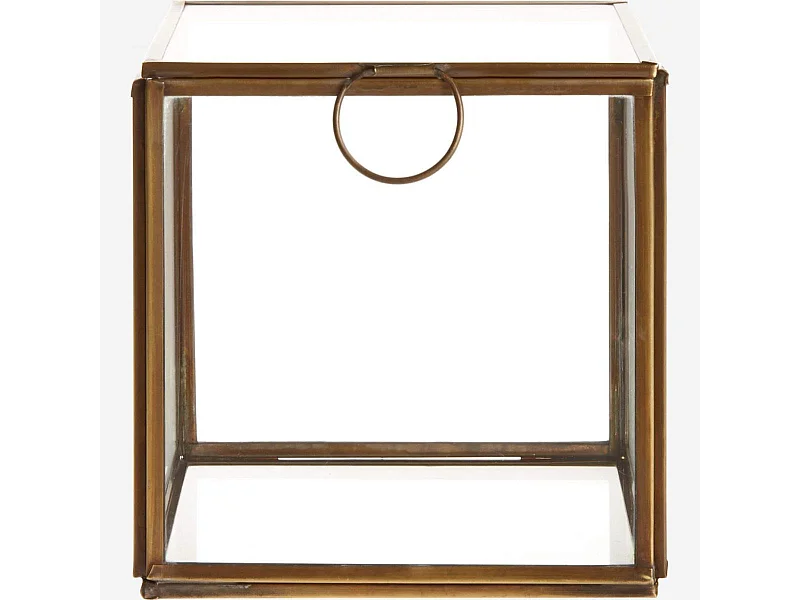 Habitat - Boîte carré en verre - 13 x 13 x 13 cm – Transparent et doré - Elisabeth