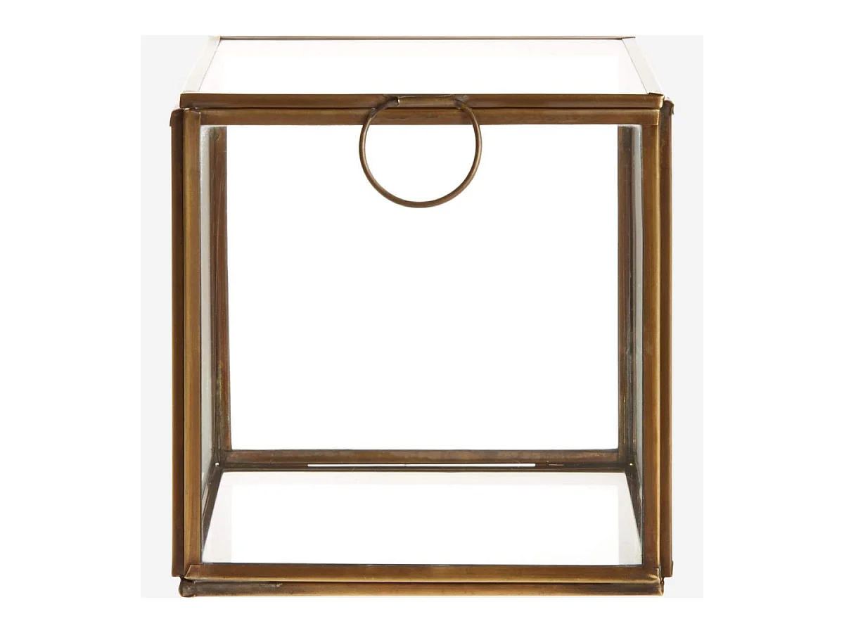 Habitat - Boîte carré en verre - 13 x 13 x 13 cm – Transparent et doré - Elisabeth