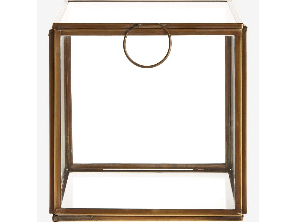 Habitat - Boîte carré en verre - 13 x 13 x 13 cm – Transparent et doré - Elisabeth