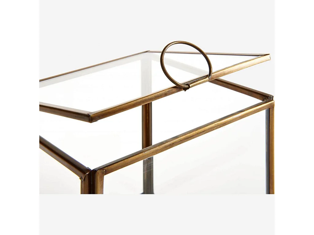 Habitat - Boîte carré en verre - 13 x 13 x 13 cm – Transparent et doré - Elisabeth