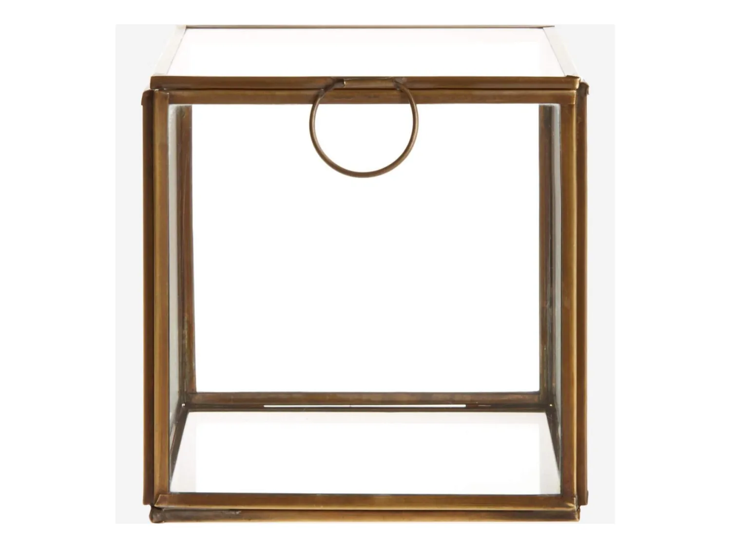 Habitat - Boîte carré en verre - 13 x 13 x 13 cm – Transparent et doré - Elisabeth